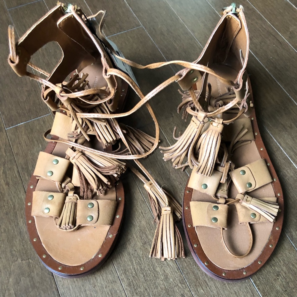Zara basic gladiator leather sandals